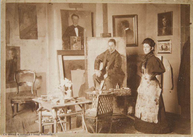 Olga Boznańska w monachijskiej pracowni. Ok 1896. Muzeum Narodowe w Krakowie.
