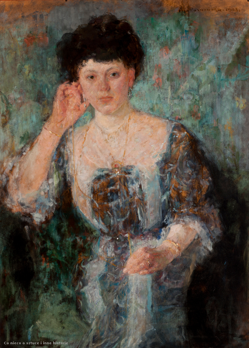 Olga Boznańska: Portret pani Horainowej. 1908. Olej na płótnie. 96 x 69 cm. Muzeum Narodowe w Krakowie.